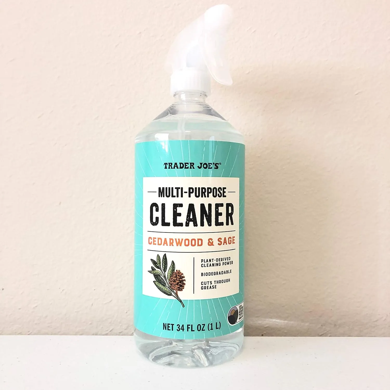 Multi-purpose Cleaner Cedar Wood & Sage Trader Joe's 34 Fl Oz.