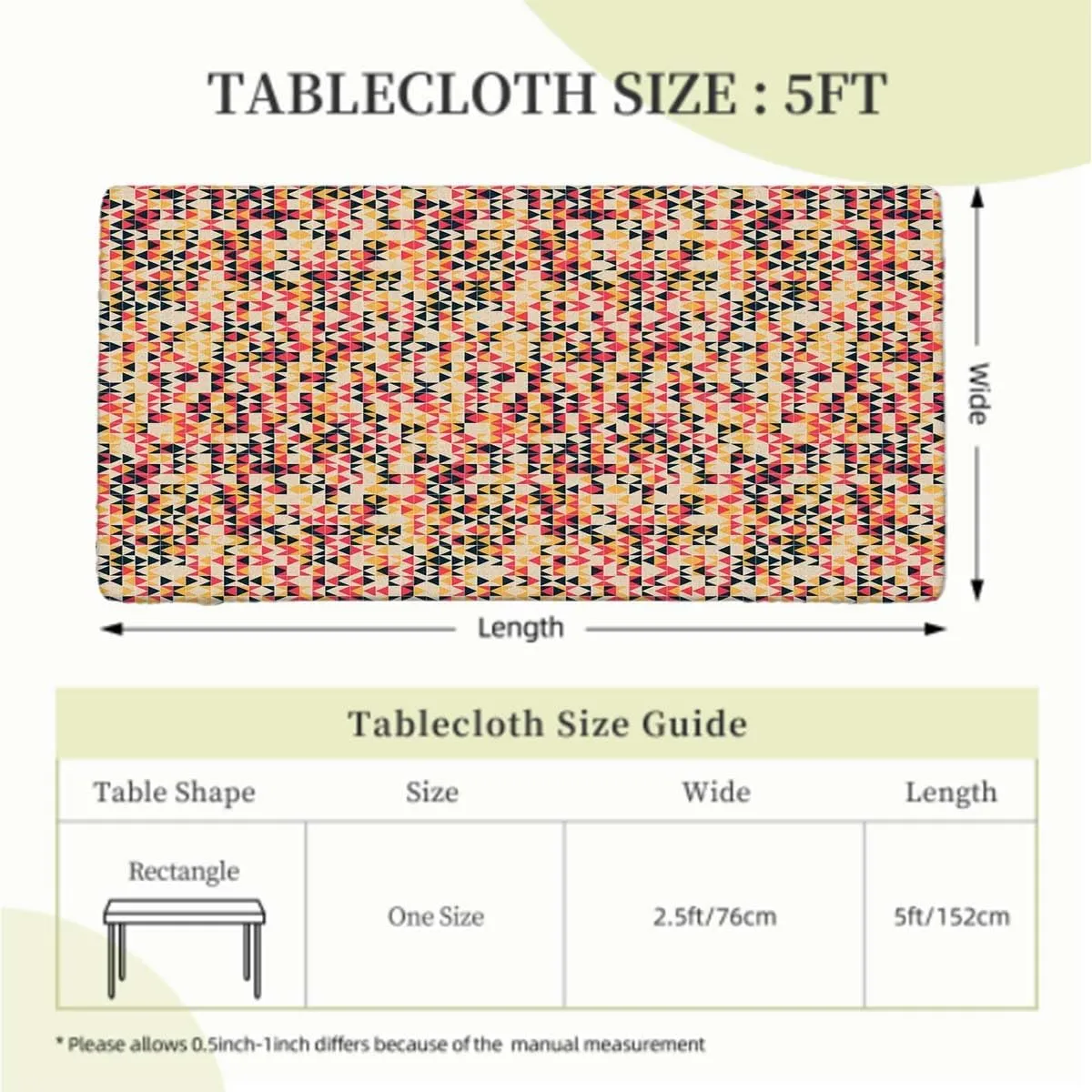 Multicolor Elastic Fitted Picnic Table Cover Geometric Arrow Stripes Pastel Design for Outdoor Indoor Picnic Party Rectangle Table Cloth Abstract Fits up 5 Foot Tables