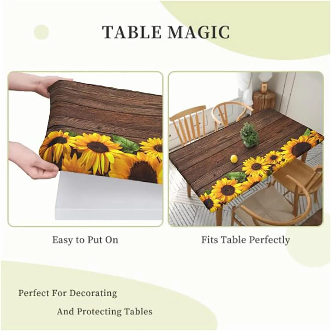 Multicolor Elastic Tablecloth Smoky Wavy Floral with Rainbow Rectangle Table Cover for Outdoor Picnic Camping Parties Abstract Fits up 4 Foot Tables