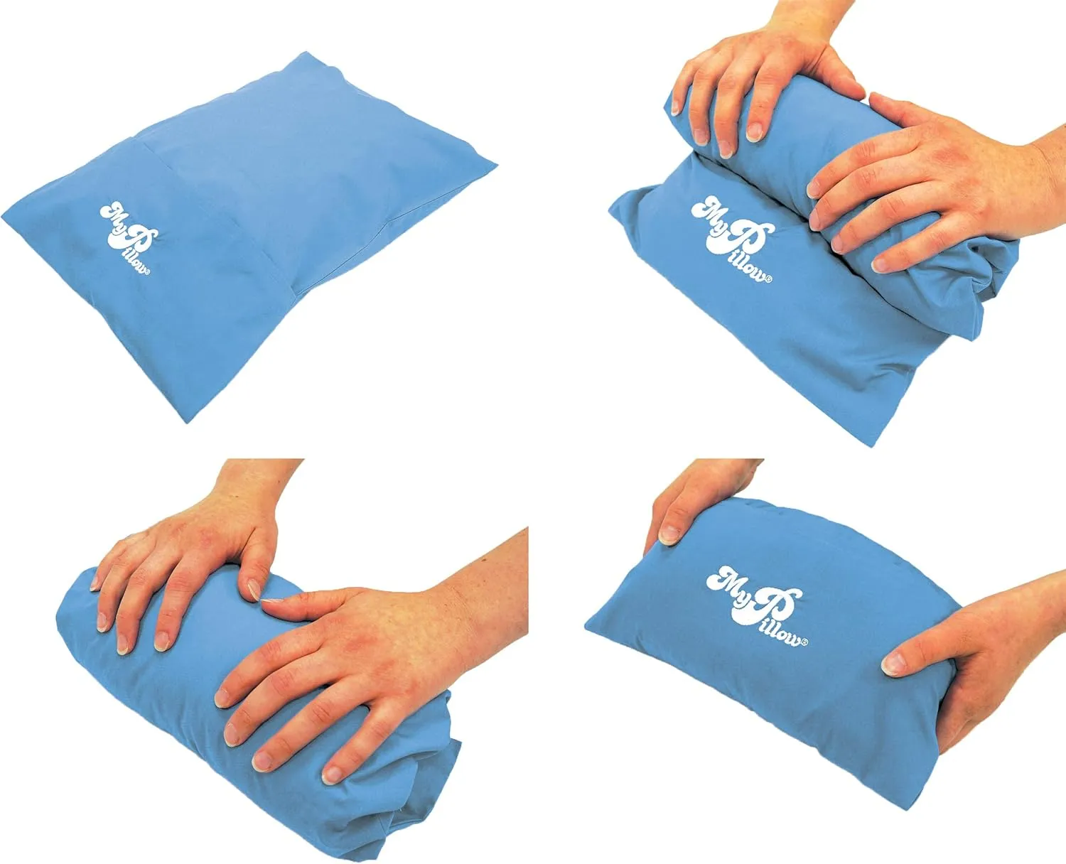MyPillow Multi-Use Travel Pillow Compact Pillow for On-The-Go Comfort and Sleeping, Portable, Compact, Washable Pillow for Adult and Kids Neck Support [Blue Sage]