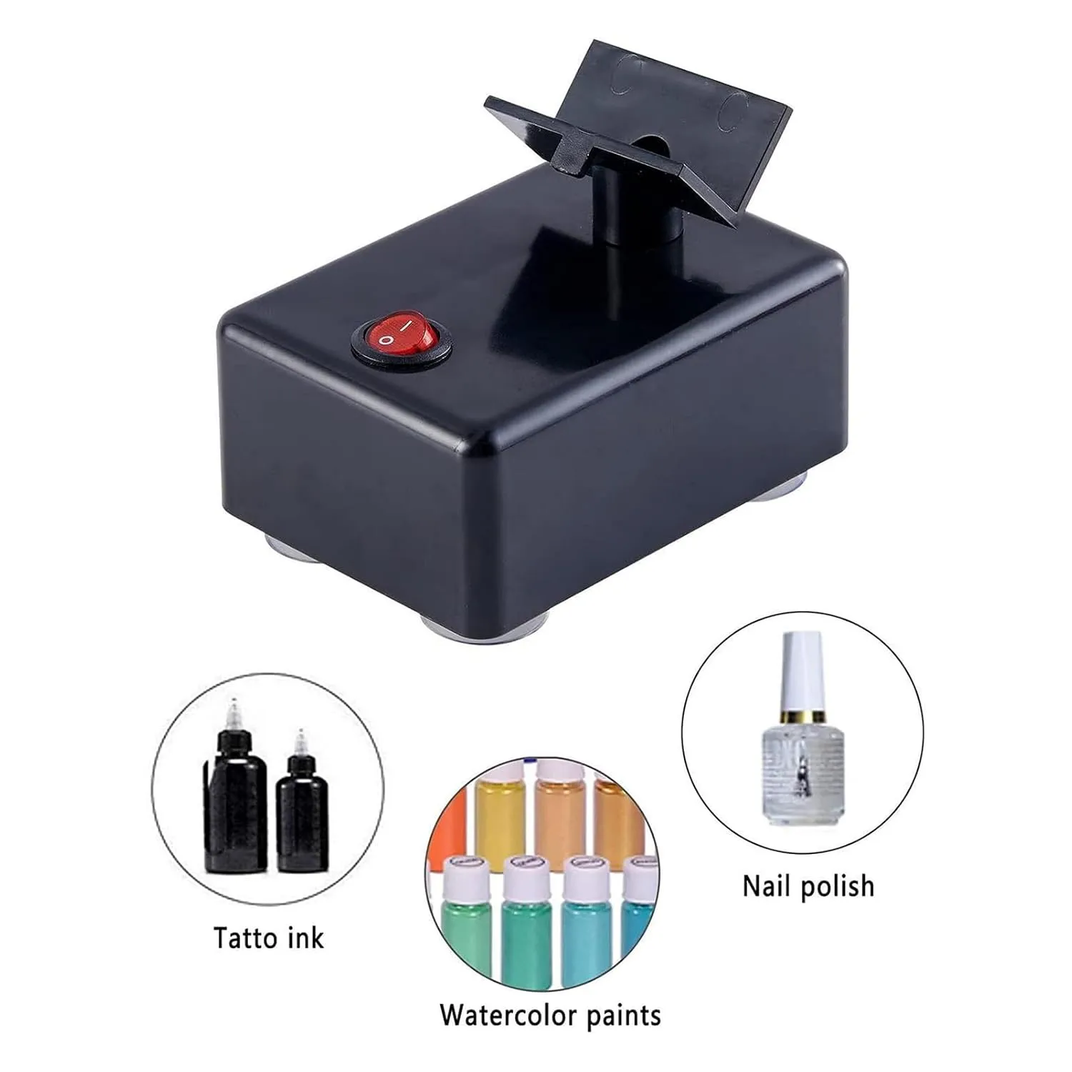 Nail Polish Shaker Machine, Nail Lacquer Shaker Vibrating Screen 3200 Shakes/Min Nail Polish Mixer Nail Gel Polish Mixer Lash Glue Shaker Model Paint Shaker for Nail Art Tattoo Ink (Black, US Plug)