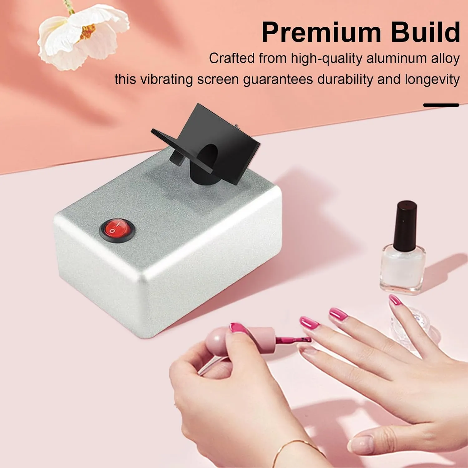 Nail Polish Shaker Machine, Nail Lacquer Shaker Vibrating Screen 3200 Shakes/Min Nail Polish Mixer Nail Gel Polish Mixer Lash Glue Shaker Model Paint Shaker for Nail Art Tattoo Ink (Black, US Plug)