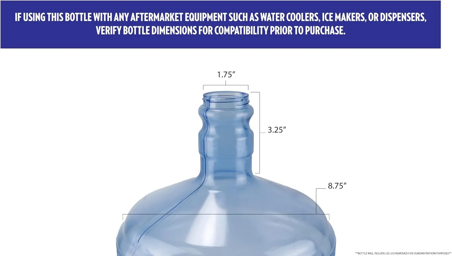 New Wave Enviro Polycarbonate Water Bottle, 2-Gallon, Screw Top Cap with Integrated Handle for Easy Carrying, Built for Durability, Blue