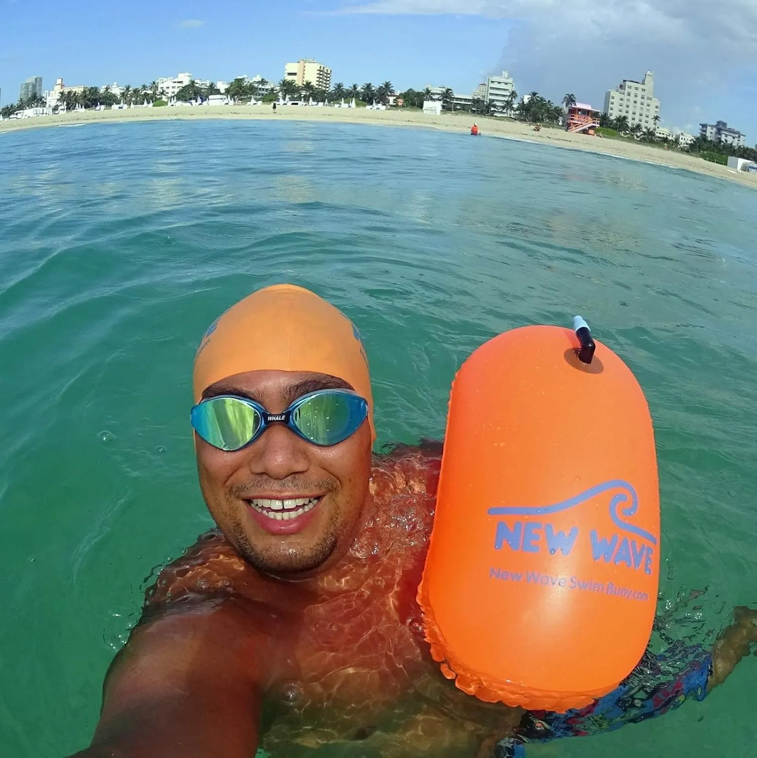 New Wave Swim Bubble for Open Water Swimmers and Triathletes - Be Bright, Be Seen & Be Safer with New Wave While Swimming Outdoors with This Safety Swim Buoy Tow Float