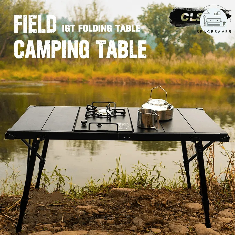 Newest Folding IGT Picnic Table | Lightweight Roll-Up Desk | Adjustable Leg BBQ Table