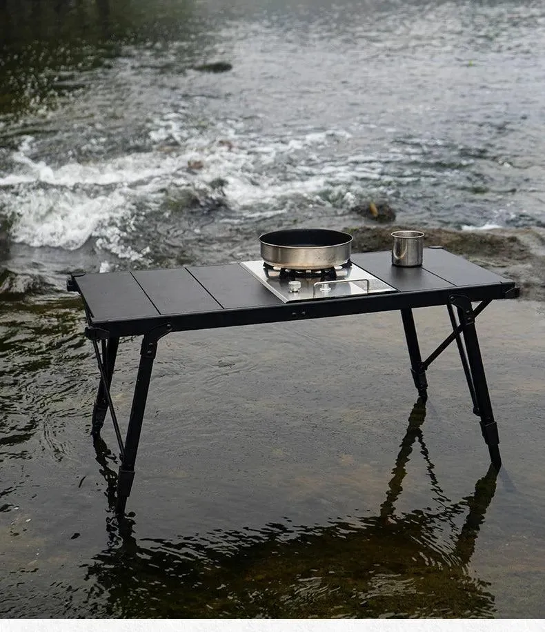 Newest Folding IGT Picnic Table | Lightweight Roll-Up Desk | Adjustable Leg BBQ Table