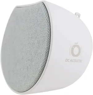 Newport Plug-in Outlet Speaker with Bluetooth 5.1 and Built-in USB Type-A Charging Port (Gray/White)