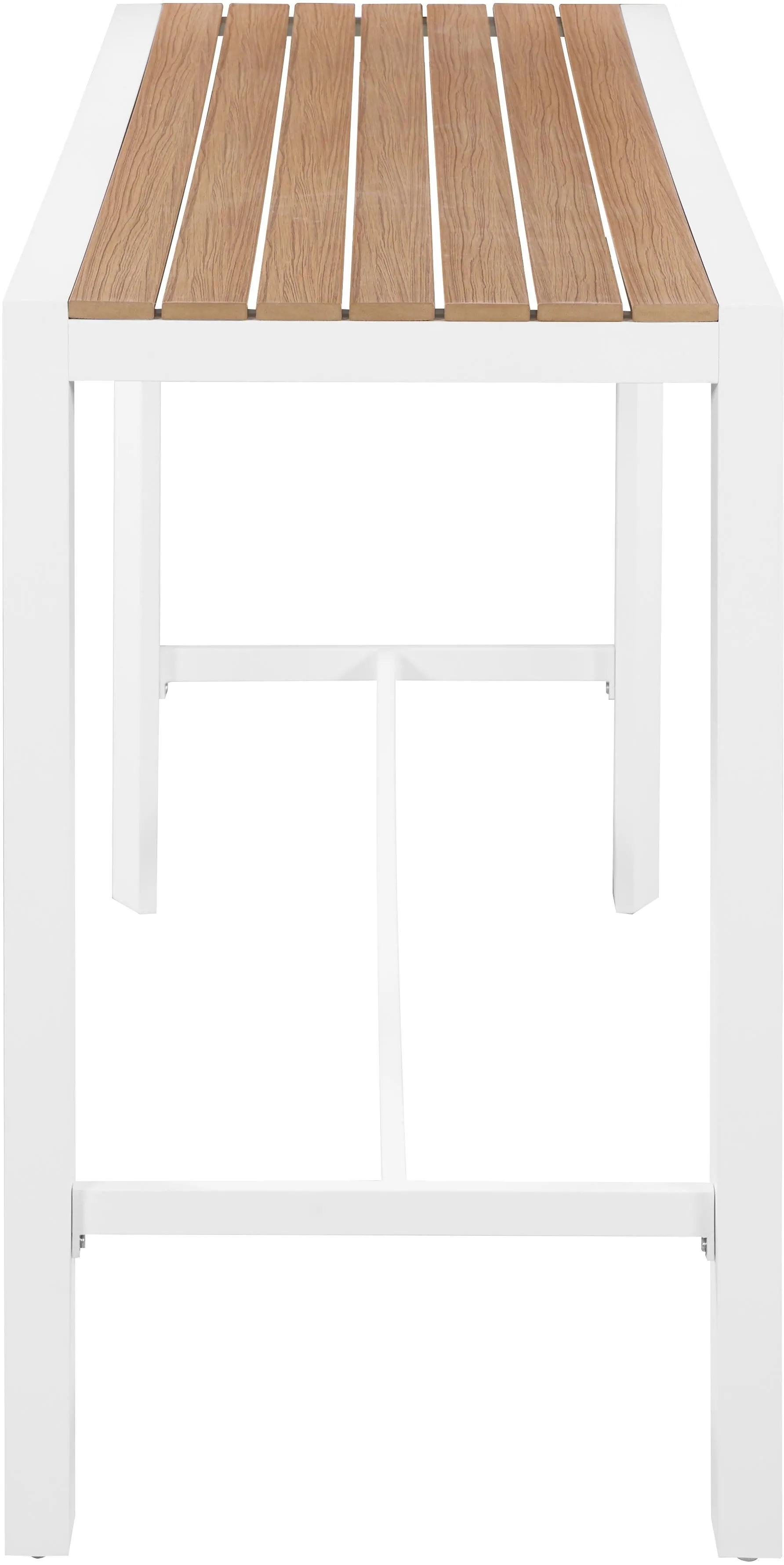 Nizuc Brown manufactured wood Outdoor Patio Aluminum Rectangle Bar Table