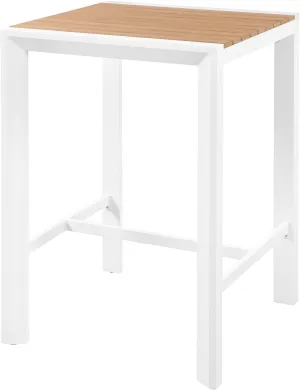 Nizuc Brown manufactured wood Outdoor Patio Aluminum Square Bar Table