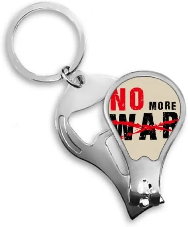 No More War Love Peace World Fingernail Clipper Cutter Opener Key Chain Scissor