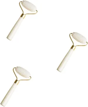 NOLITOY 3 Pcs Facial Massager Tool Jade Face Roller Portable Beauty Device for Face and Neck Metal Pole