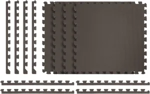 Norsk Multi-Purpose Reversible Foam Mats - EVA Foam Interlocking Tiles (Gray/Black, 4 Tiles - 16 Sq. Ft)