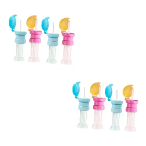 NUOBESTY 2sets 4 Pcs Water Bottle Adapter Caps with Straws Bottle Neck Conversion Topper for Safe Detachable and Easy to Clean Drink 4pcs*2