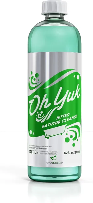 Oh Yuk Jetted Tub Cleaner for Jacuzzis, Bathtubs, Whirlpools, The Most Effective Jetted Tub Cleaner, Septic Safe, 4 Cleanings per Bottle - 16 Ounces