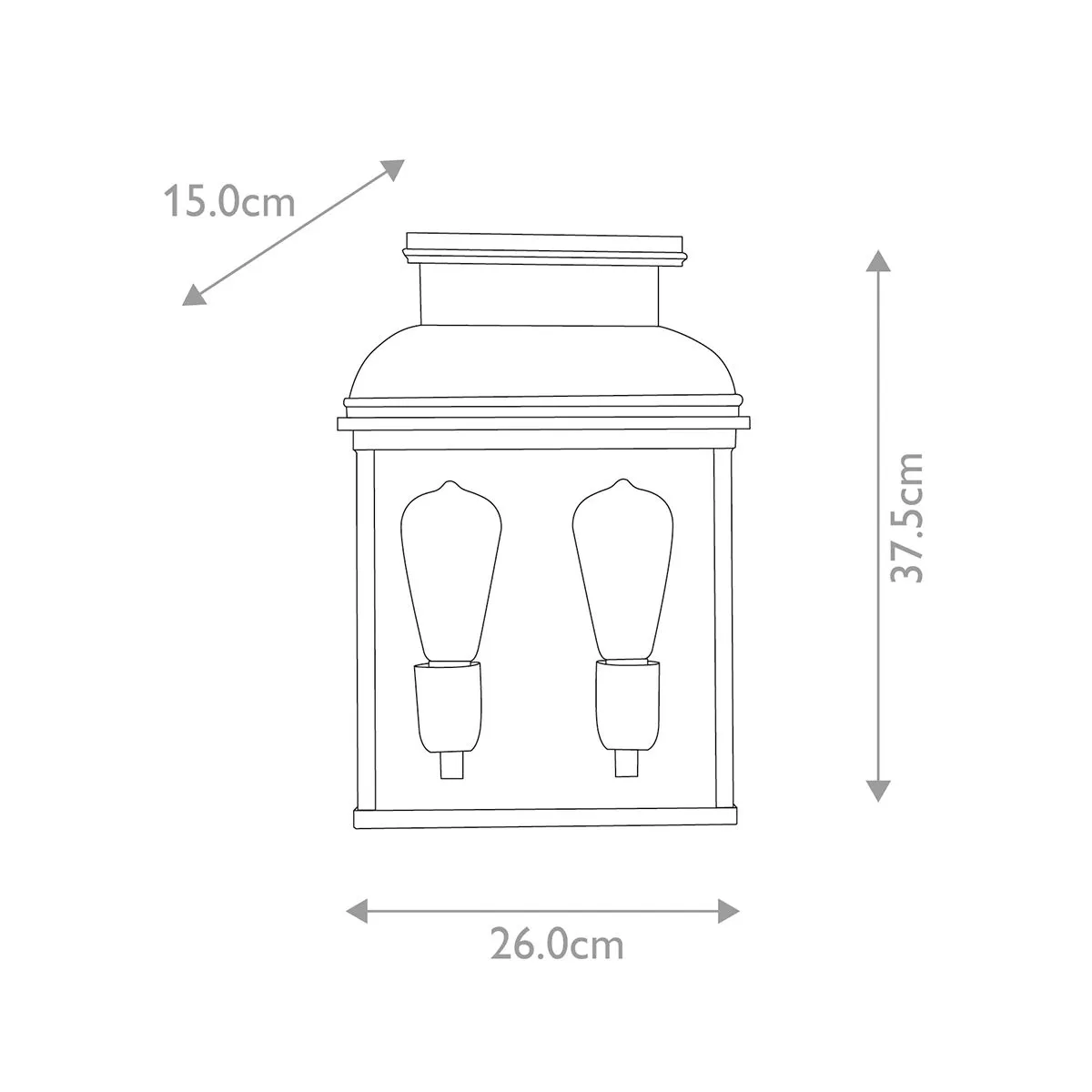 Old Bailey 2 Light Large Wall Lantern | Aged Brass