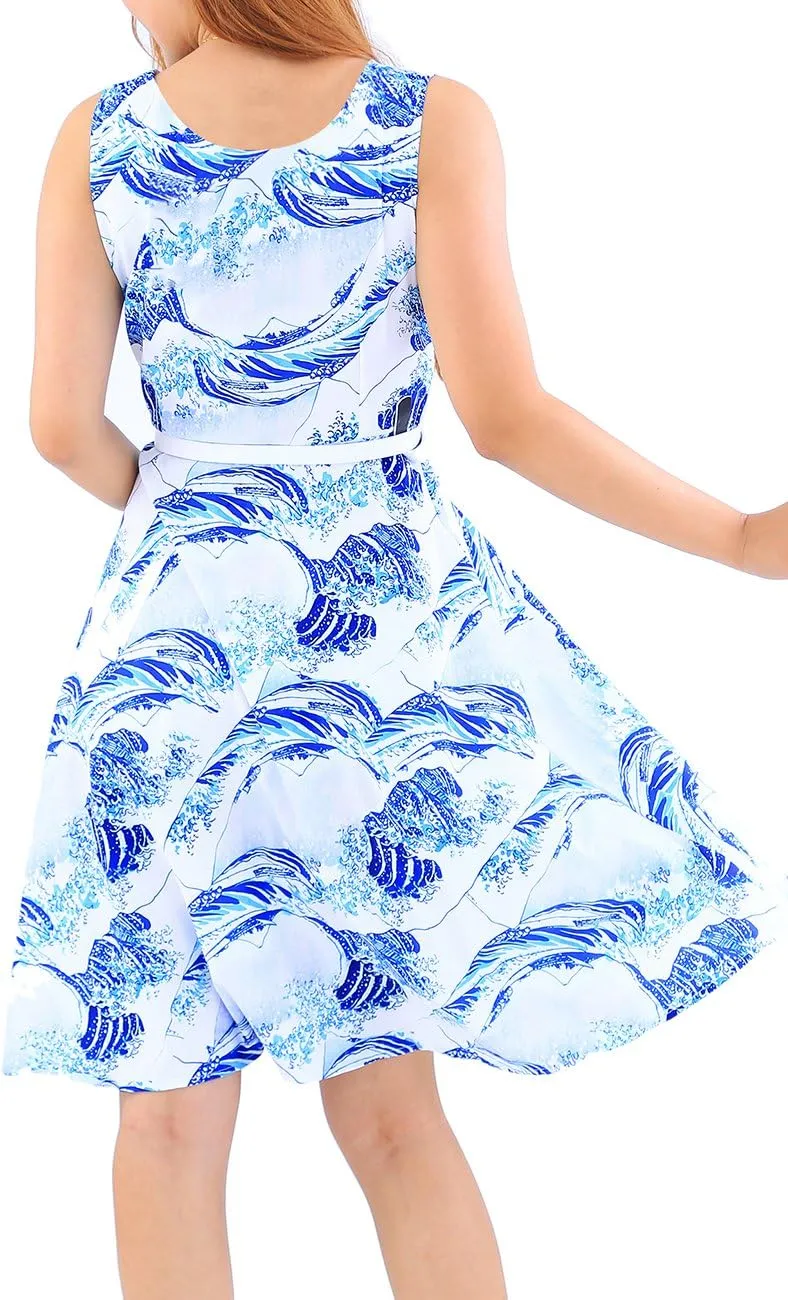 OMZIN Women's Audrey Hepburn Rockabilly Vintage Dress 1950s Retro Cocktail Swing Party Dress with Belt