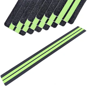 ONTWIE 2 in X 24 in Anti-Slip/Glow-in-Dark Tape - Premium 15 Pre-Cut Strips, 80 Grit Anti Slip Adhesive Grip and Prevents Risk for Stairs or Other Safety Needs (15 Pack)