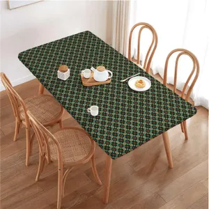 OOzie Multicolor Folding Table Cover Flower Motifs Details Traditional Eastern Washable Picnic Table Cover Indoor Outdoor Elastic Tablecloth Geometric Fits up 5 Foot Tables