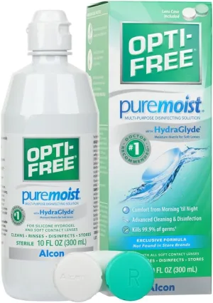 Opti-Free Puremoist Multi-Purpose Contact Lens Cleaning and Disinfecting Solution with Lens Case, 10 FL Oz (Pack of 1)
