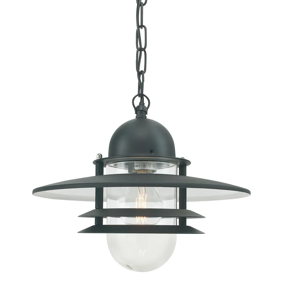 Oslo 1 Light Chain Lantern - Black | Black