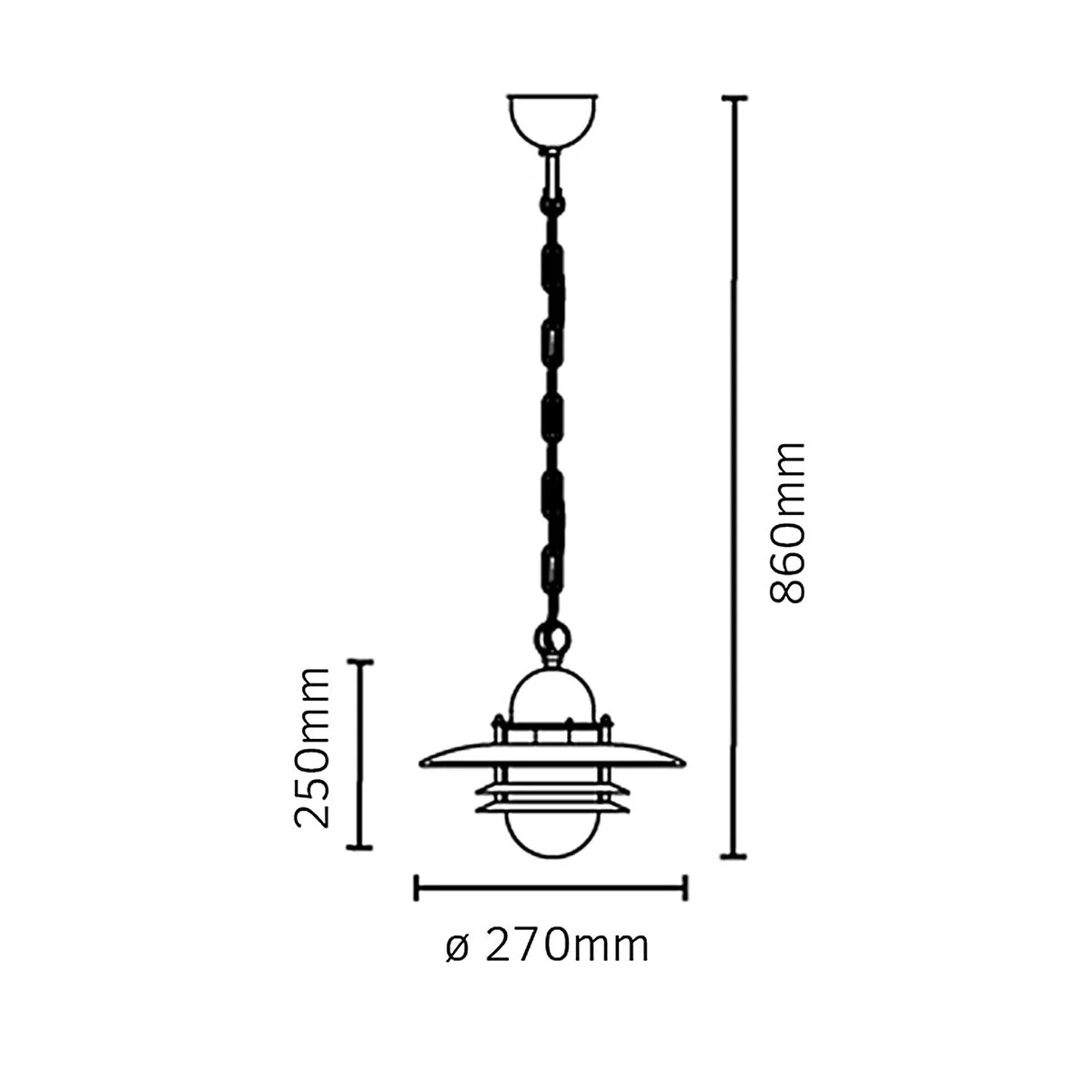 Oslo 1 Light Chain Lantern - Black | Black