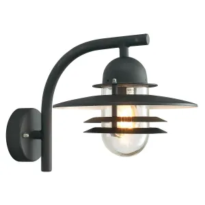 Oslo 1 Light Wall Lantern - Black | Black