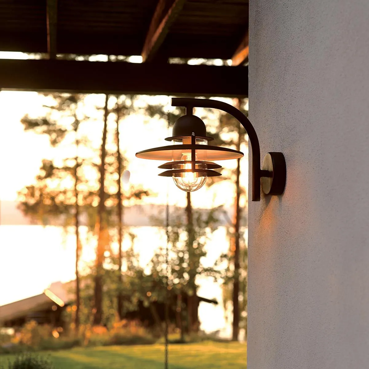 Oslo 1 Light Wall Lantern - Black | Black