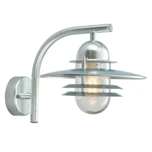 Oslo 1 Light Wall Lantern - Galvanised | Galvanised