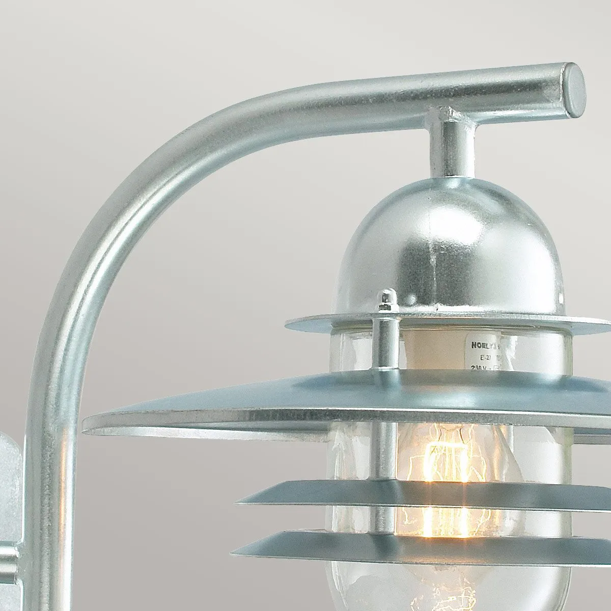 Oslo 1 Light Wall Lantern - Galvanised | Galvanised