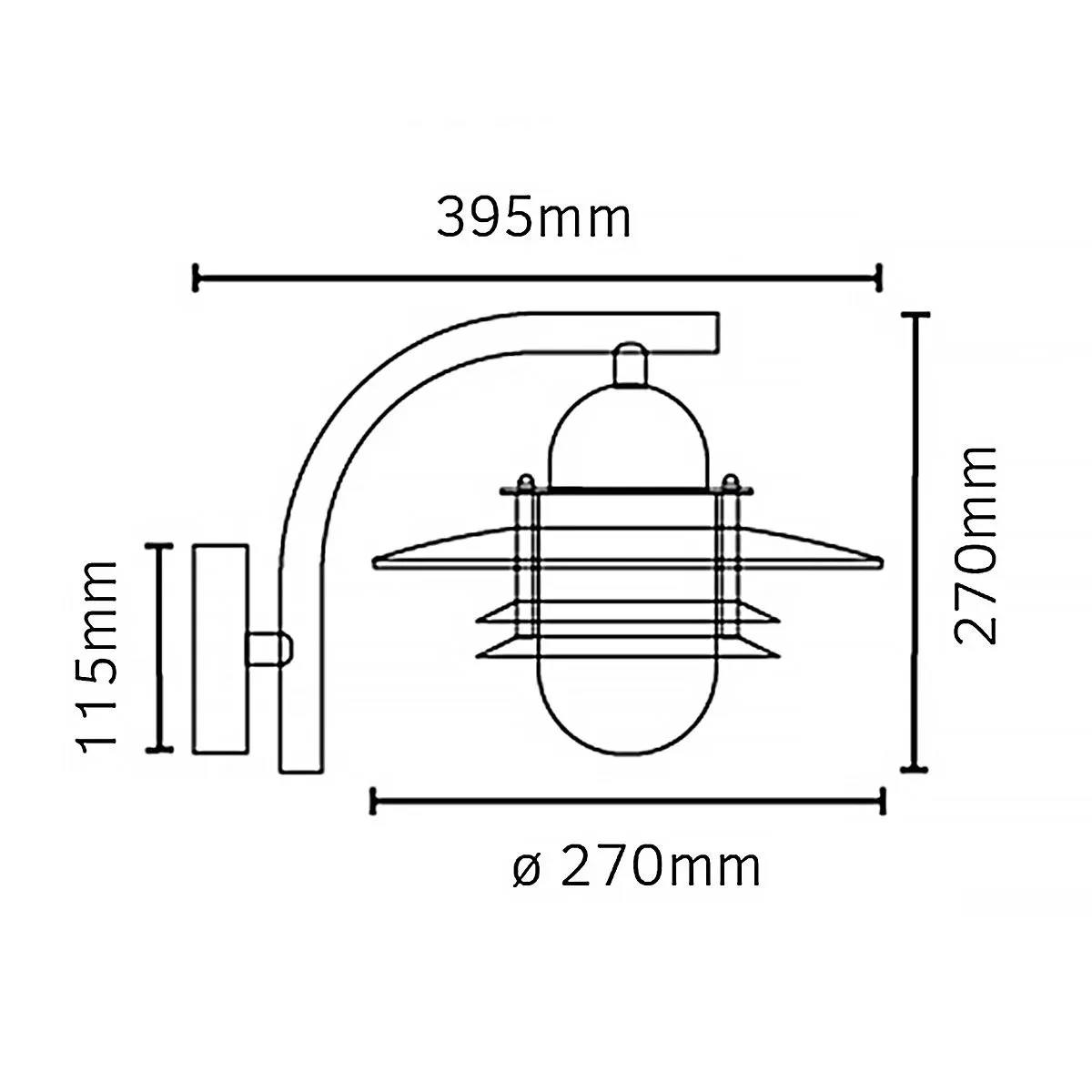 Oslo 1 Light Wall Lantern - Galvanised | Galvanised