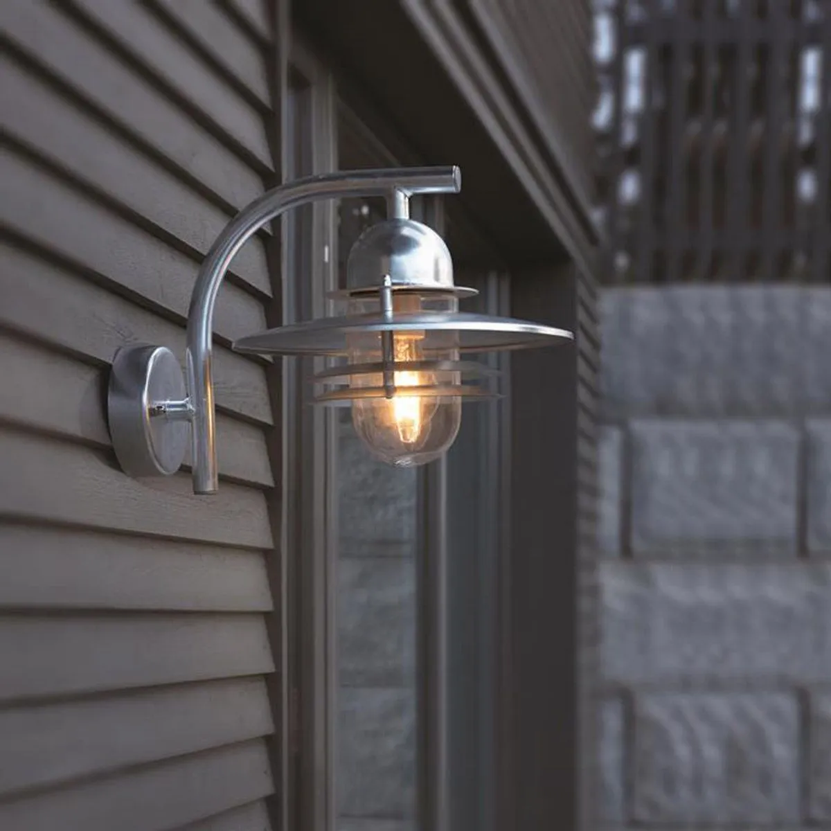 Oslo 1 Light Wall Lantern - Galvanised | Galvanised