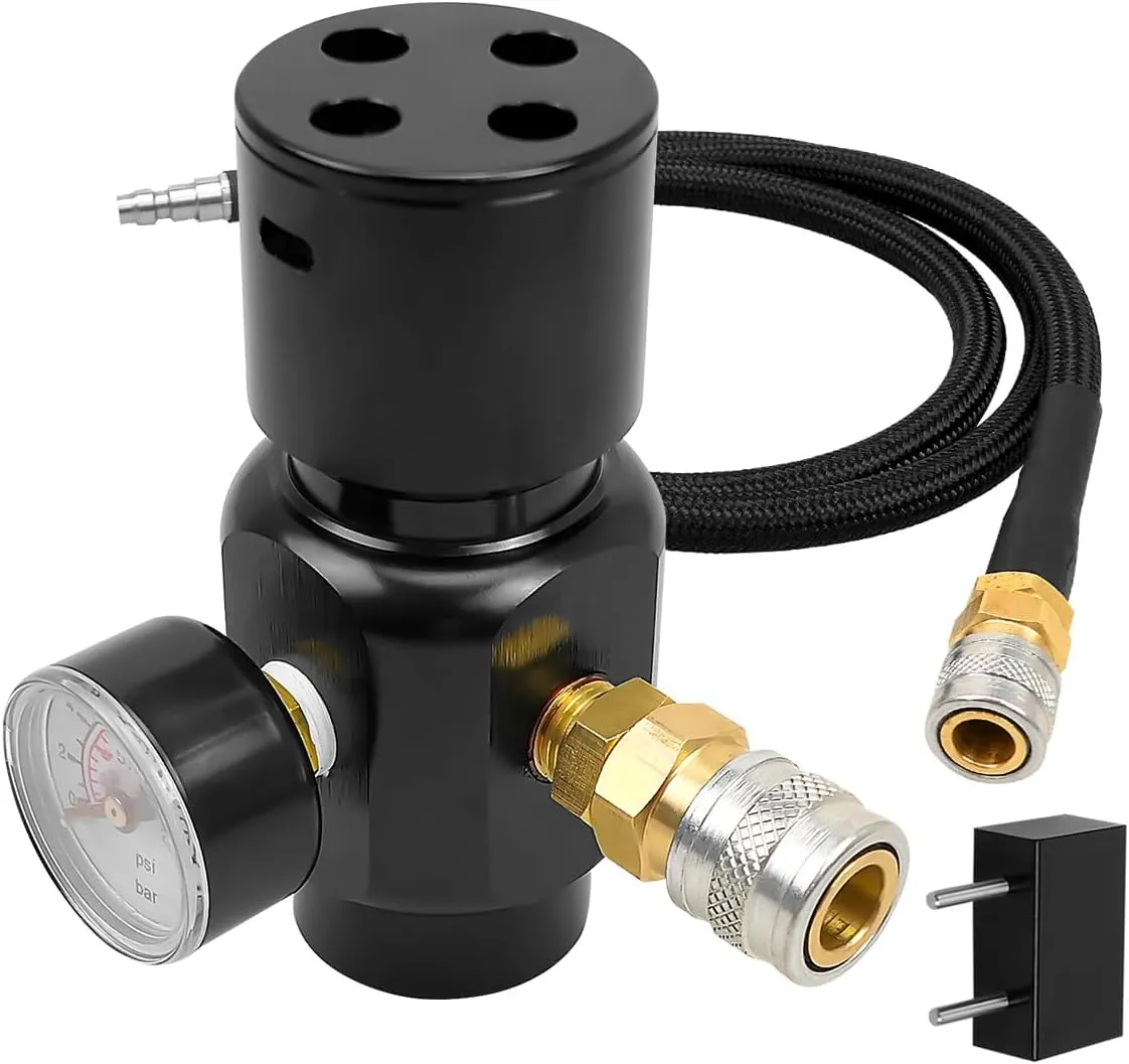 Paintball Co2 Pressure Regulator Fit for Paintball Tanks Mini Sef Super Fast Refresh HPA Regulator and Valve Gauge Adapter Input 1500psi Output 0 to 150psi