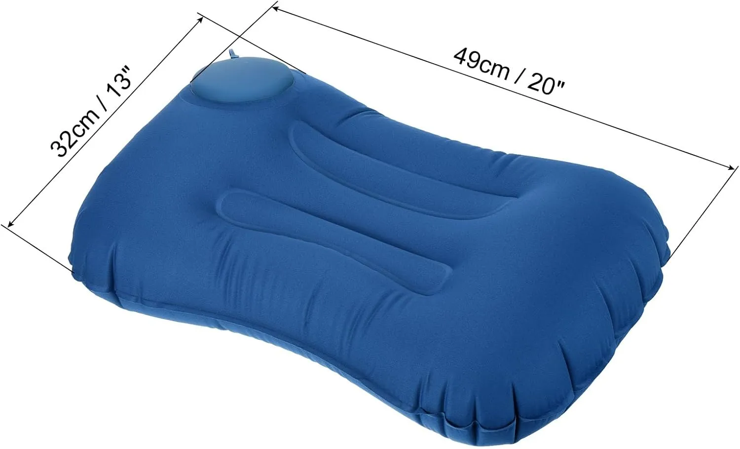PATIKIL Camping Pillow, 2 Pack Portable Camp Beach Pillow Ultralight Inflatable Travel Airplane Pillow Lumbar Support for Hiking Backpacking, Blue Black