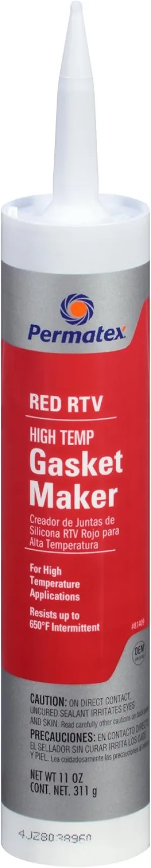 Permatex 81409-12PK High-Temp Red RTV Silicone Gasket, 11 oz. (Pack of 12)