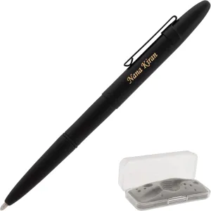 Personalized Fisher Bullet Space Pen with Clip – Matte Black Ballpoint with Custom Brass Engraving, Medium Point Black Ink, Pressurized for Extreme Conditions – Ideal Gift for Professionals & Adven