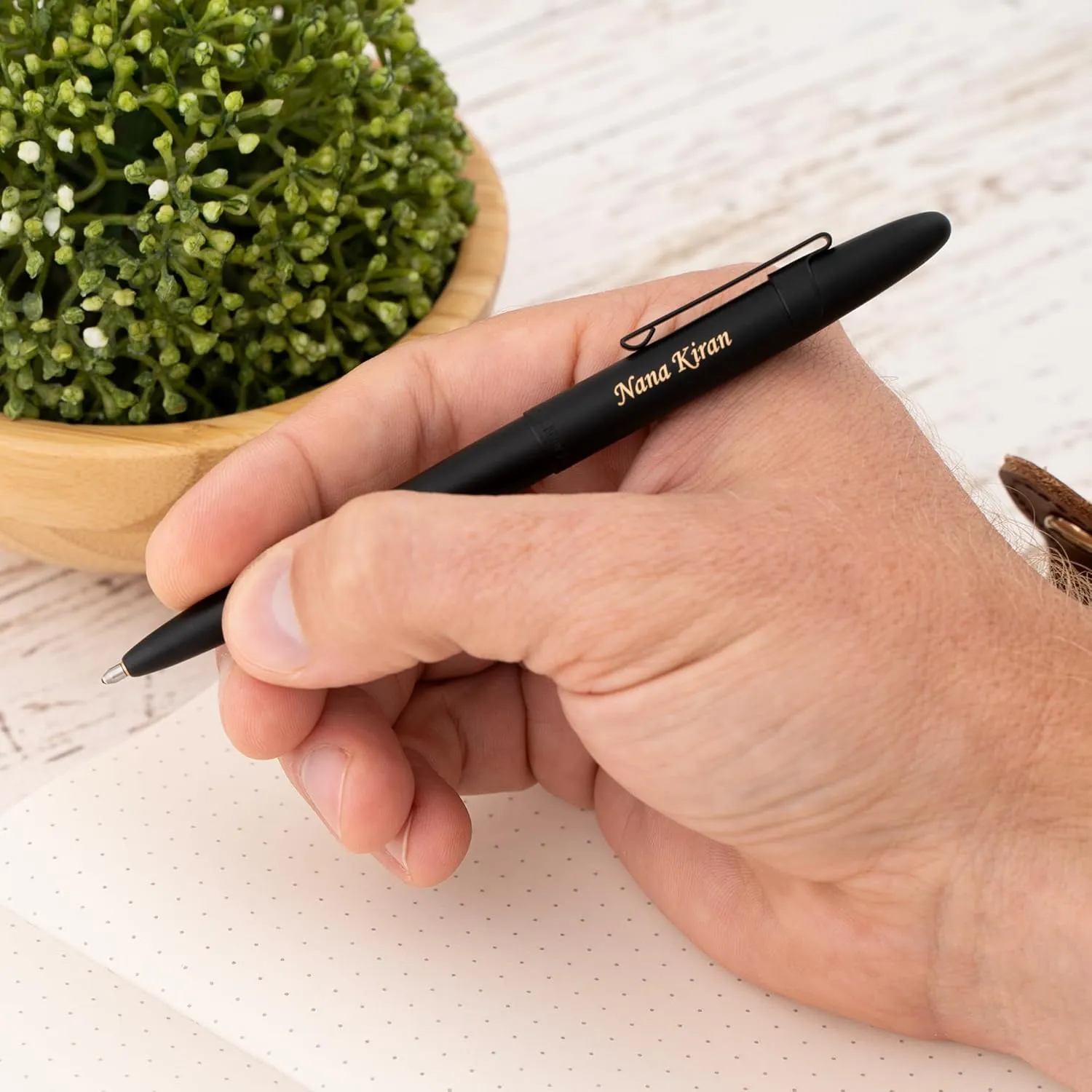 Personalized Fisher Bullet Space Pen with Clip – Matte Black Ballpoint with Custom Brass Engraving, Medium Point Black Ink, Pressurized for Extreme Conditions – Ideal Gift for Professionals & Adven