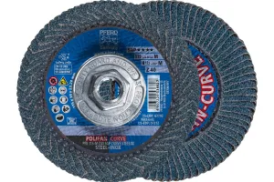 PFERD POLIFAN®-Curve Radial Type Flap Disc - 4-1/2" x 5/8-11" Thread, 40 Grit Zirconia, Welding Accessory and Angle Grinder Attachment - For Steel and Stainless Steel (INOX) Grinding - Pack of 1 - Part 67212
