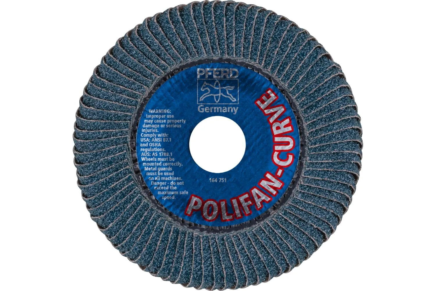 PFERD POLIFAN®-Curve Radial Type Flap Disc - 4-1/2" x 5/8-11" Thread, 40 Grit Zirconia, Welding Accessory and Angle Grinder Attachment - For Steel and Stainless Steel (INOX) Grinding - Pack of 1 - Part 67212