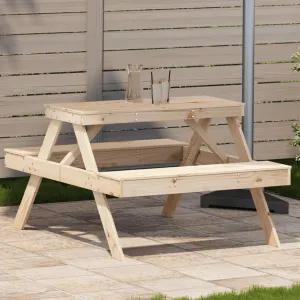 Picnic Table Solid Pine Wood for Outdoor Camping Dining - Furniture, Tables, Outdoor Furniture, Farmhouse, Picnic, Table