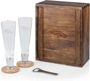 PICNIC TIME Brown Denver Broncos Pilsner Beer Gift Set for 2