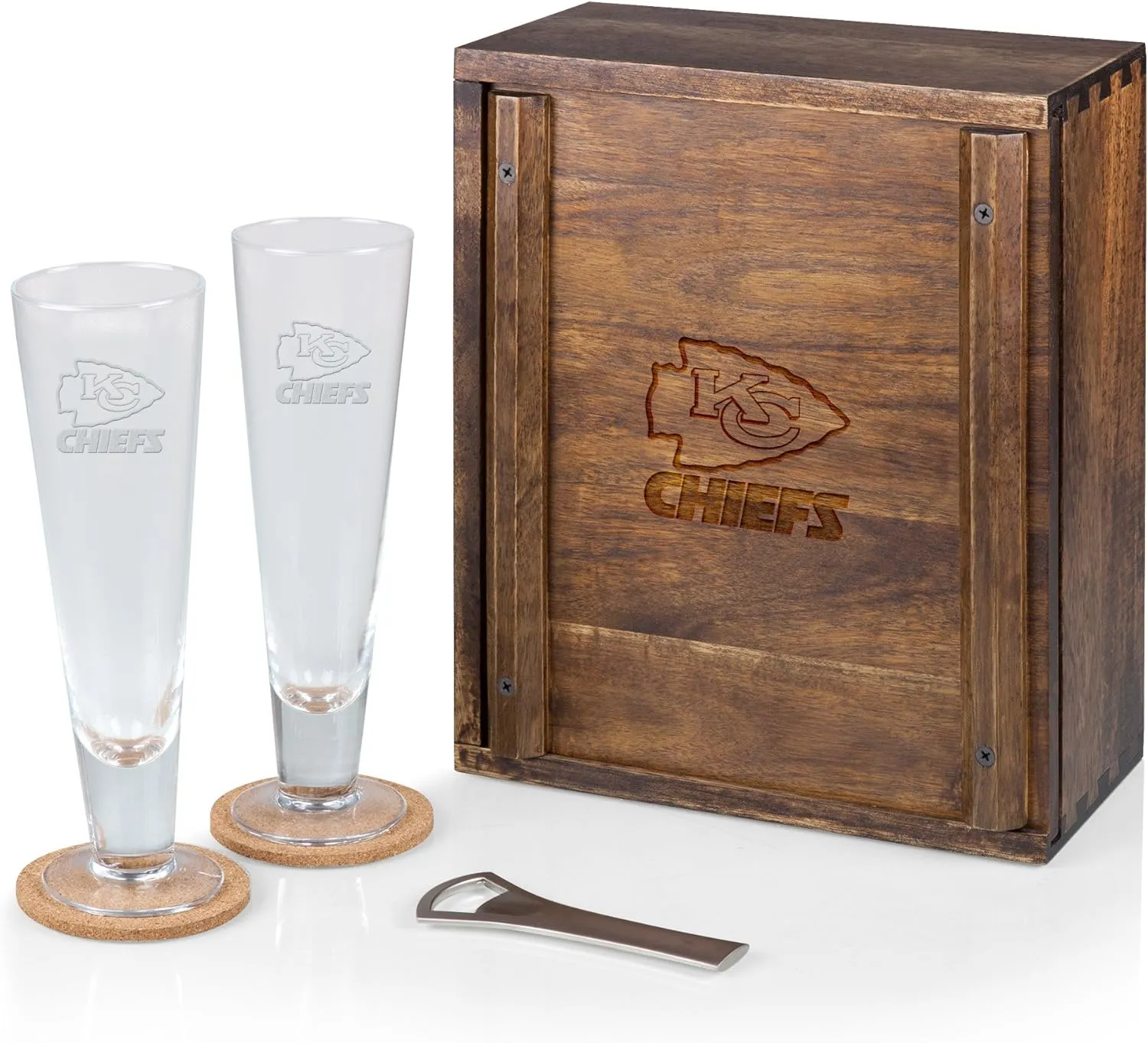 PICNIC TIME Brown Kansas City Chiefs Pilsner Beer Gift Set for 2