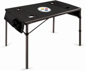 PICNIC TIME NFL Portable Soft Top Travel Table, Black