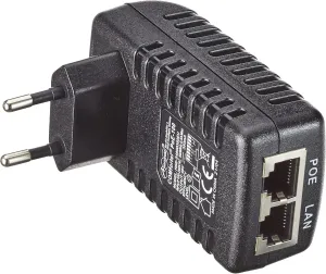 PoE Injector 48 V - Adaptador/inyector de PoE (10 100 Mbit/s IEEE 802.3af Negro 48 V 100-240 V 50 Hz)