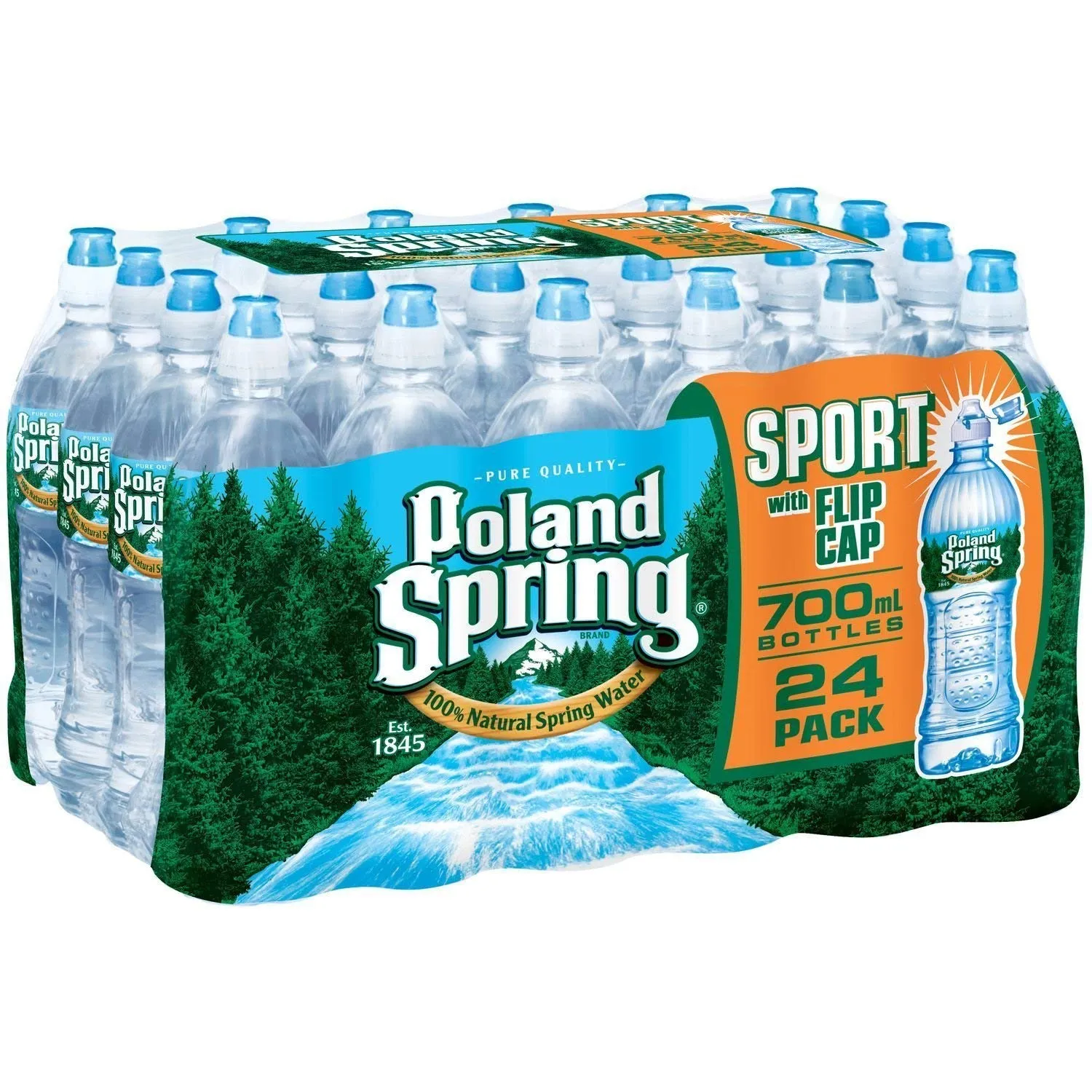 Poland Spring Water,Sport with Flip Cap 23.7 Oz (Pack of 24)