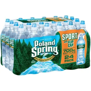 Poland Spring Water,Sport with Flip Cap 23.7 Oz (Pack of 24)