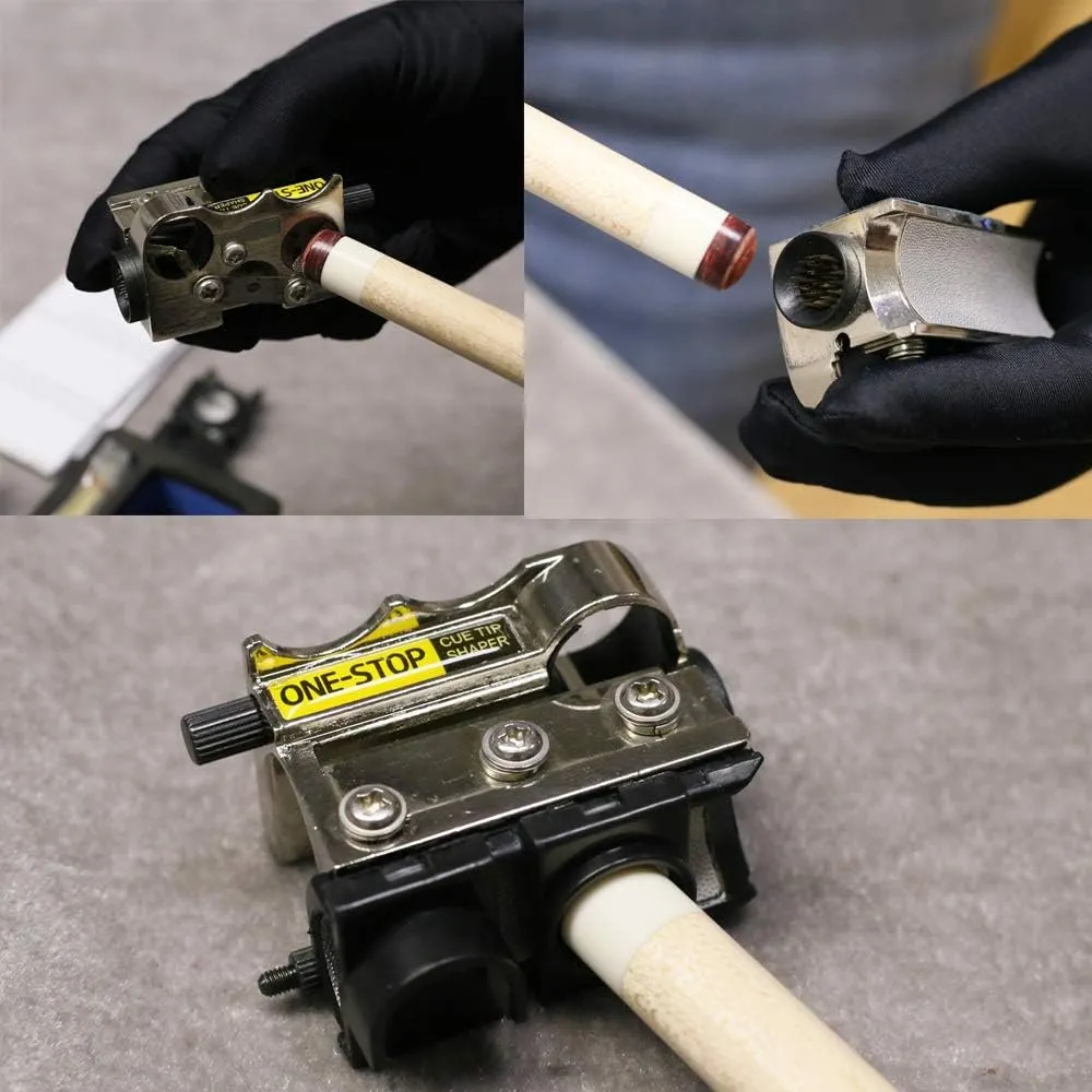 Pool Cue Tip Shaper One-Stop Billiard Repair Tool All in1 6in1