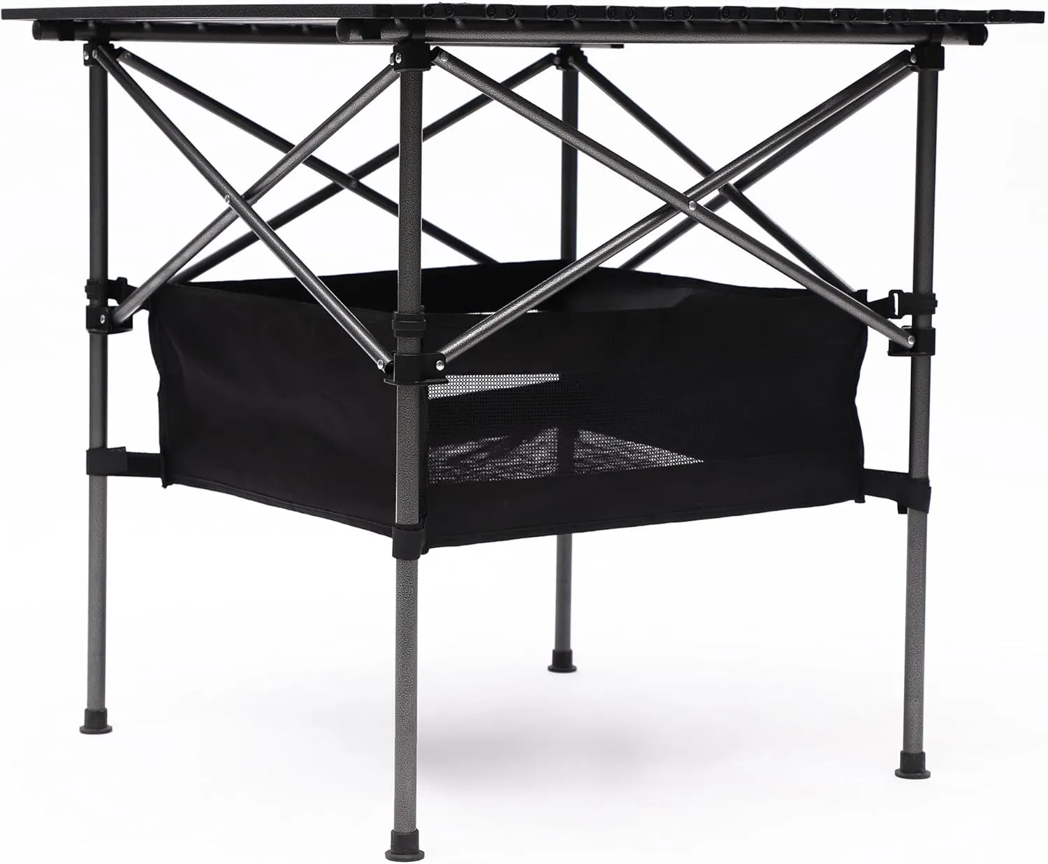 Portable Aluminum Folding Camping Table with Carry Bag, Roll-Up Square Tabletop, 27.5"x27.5"x27.5", Lightweight for Outdoor, Beach, BBQ, Picnic, Patio (1)