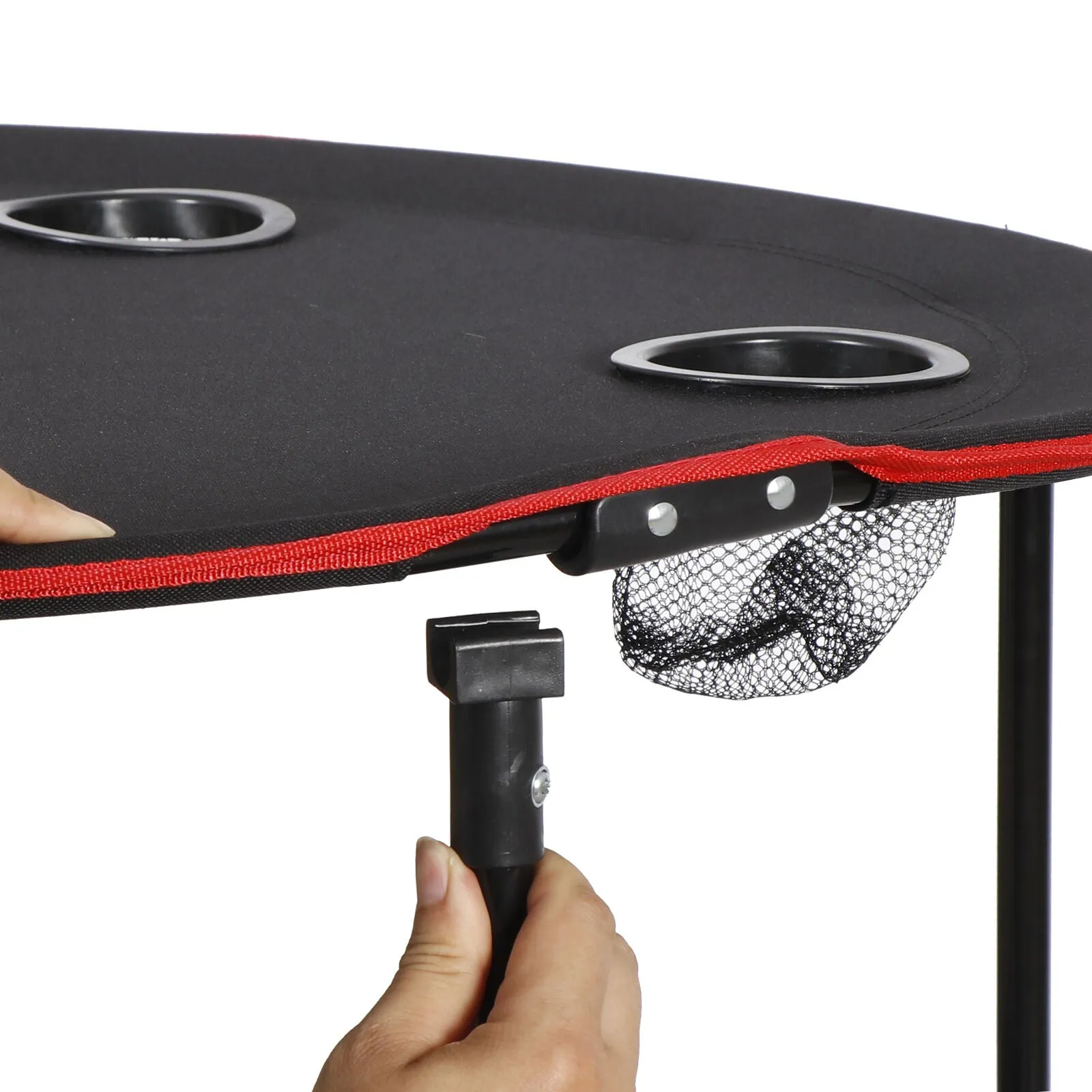 portable folding picnic table with cup holders and carry bag