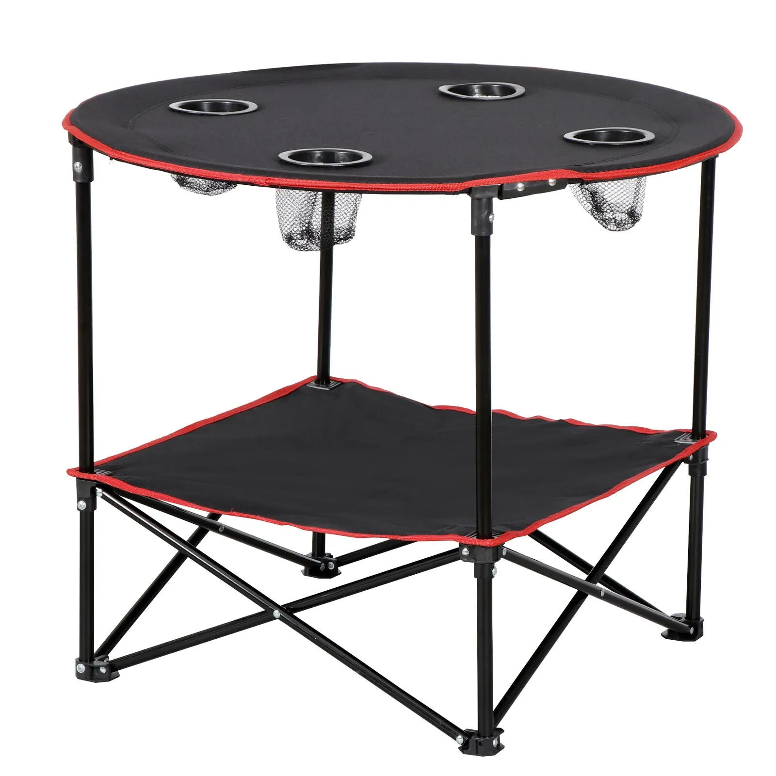 portable folding picnic table with cup holders and carry bag