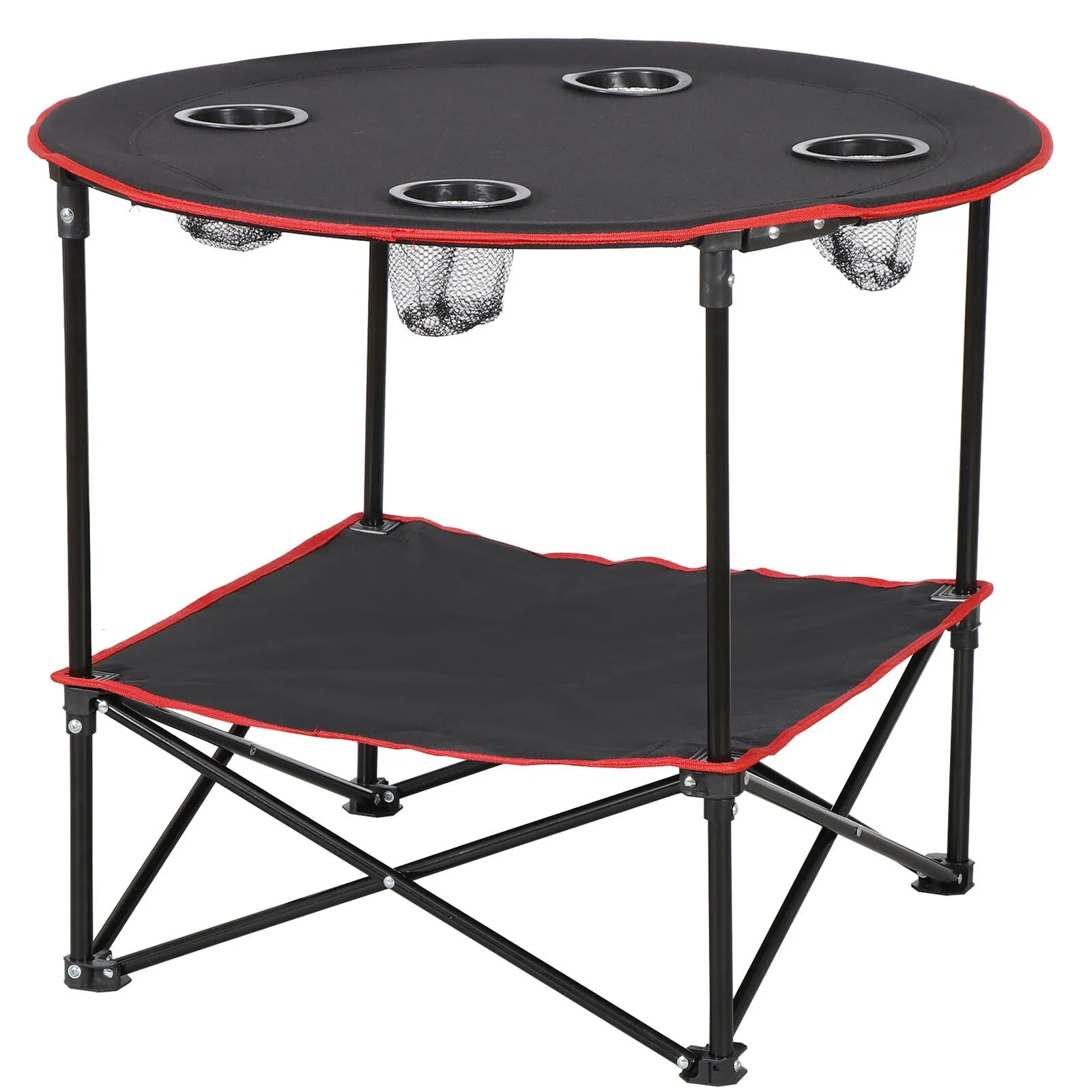 portable folding picnic table with cup holders and carry bag